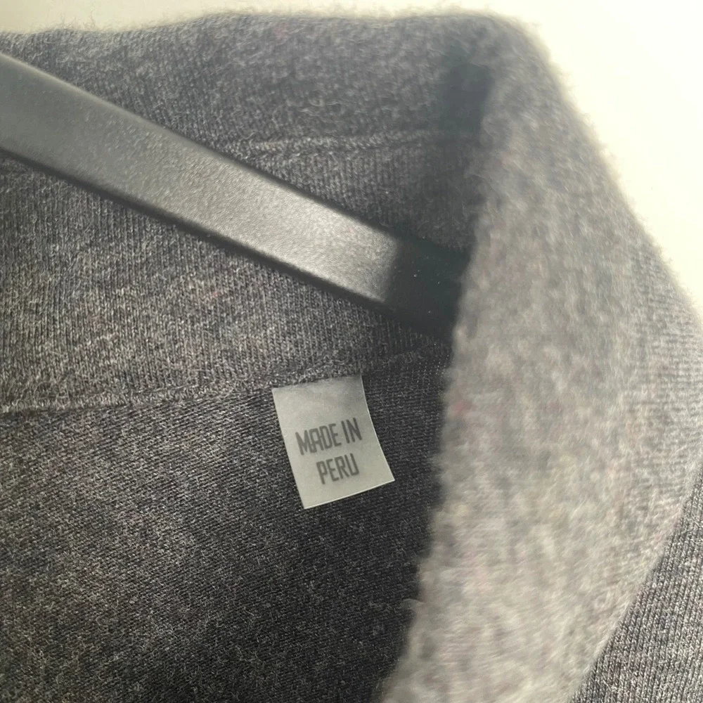 Patrick Assaraf Pima Cotton Long Sleeve Polo Shirt Charcoal Grey XL - Picture 4 of 6